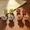 Wholesale of retro enamel Daisy stud earrings and polka dot flower earrings for Internet celebrities, one-piece consignment details Picture